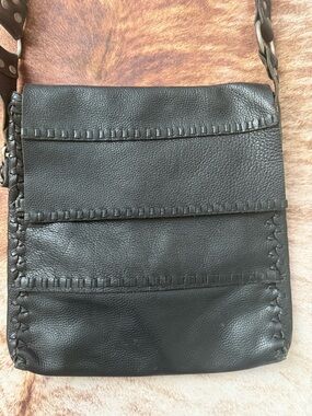 Vintage 90’s Tignanello crossbody leather messenger bag, boho, whipstitching